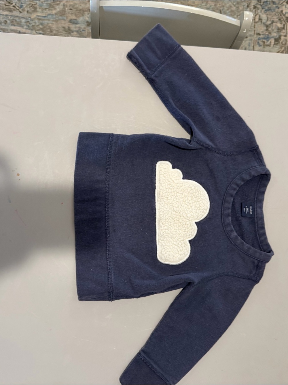 GAP Navy Sweatshirt with Cream Cloud Appliqué